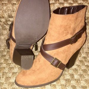 Charming Charlie Tan Suede Ankle Boots